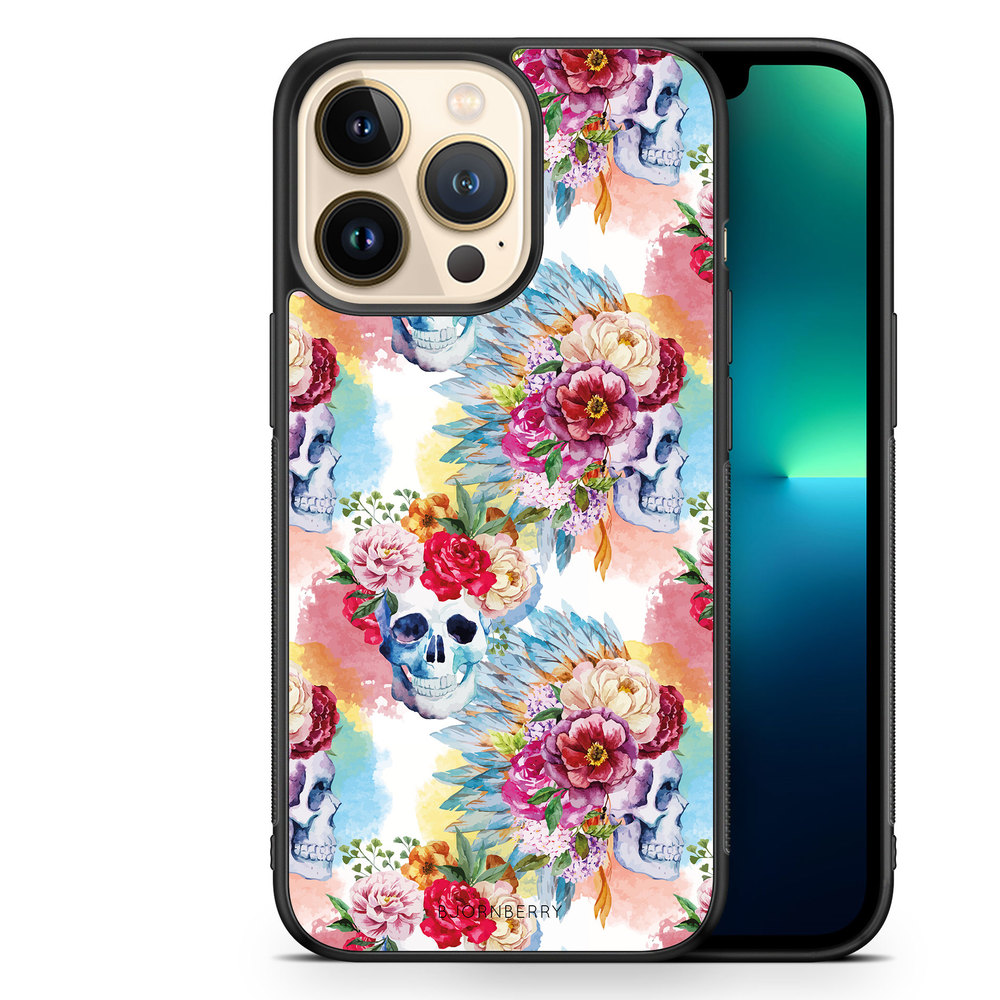 iPhone 13 Pro Case - Skulls And Flowers
