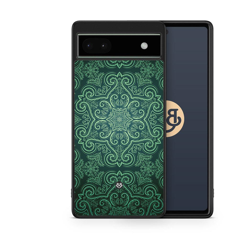 Google Pixel 6a Case - Green Retro Pattern