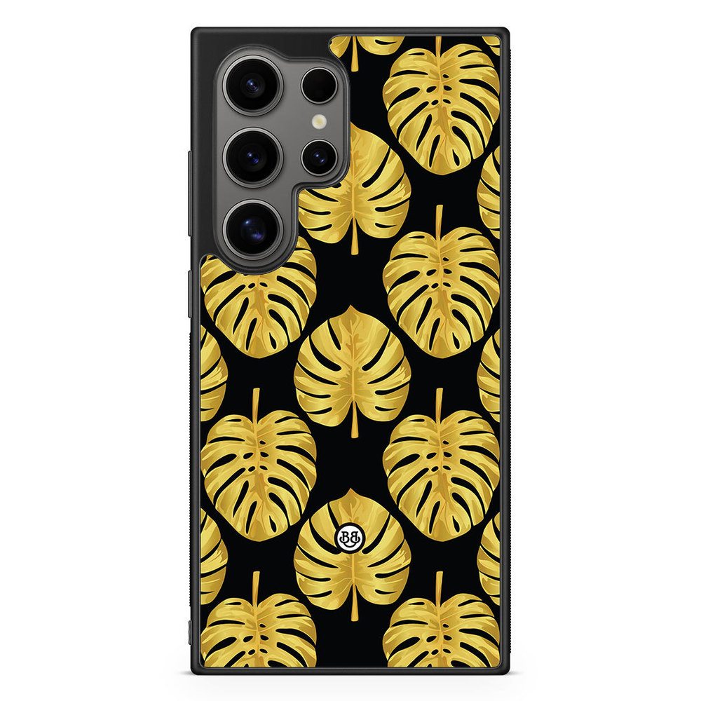 Samsung Galaxy S24 Ultra Case - Gold Monstera