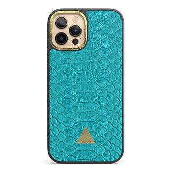 Naive iPhone 12 Pro Case - Turquoise Snake