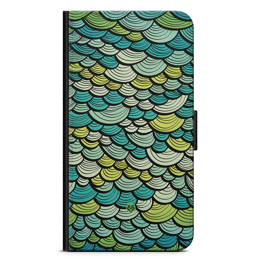 iPhone 14 Wallet Case - Green Mermaid Scales