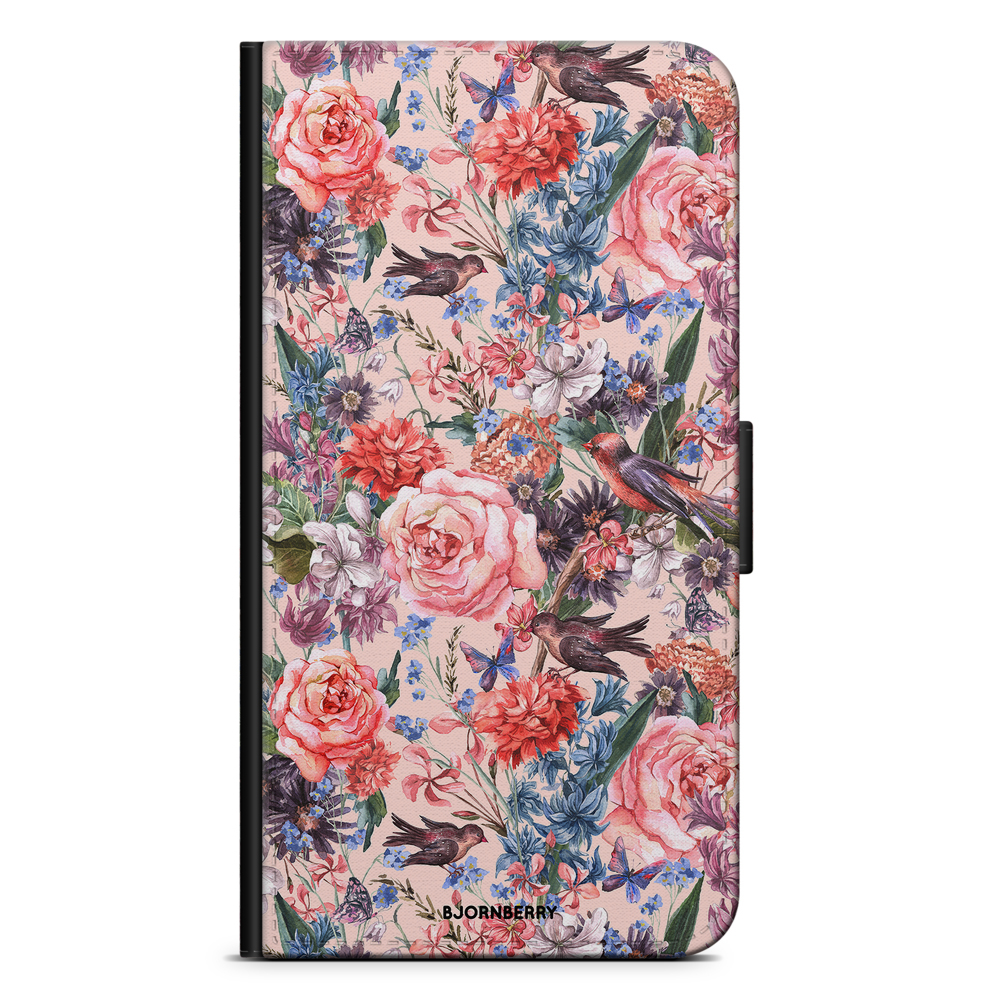 Samsung Galaxy S4 Mini Plånboksfodral - Fåglar & Blommor | Mobilskal & Mobilfodral BJORNBERRY