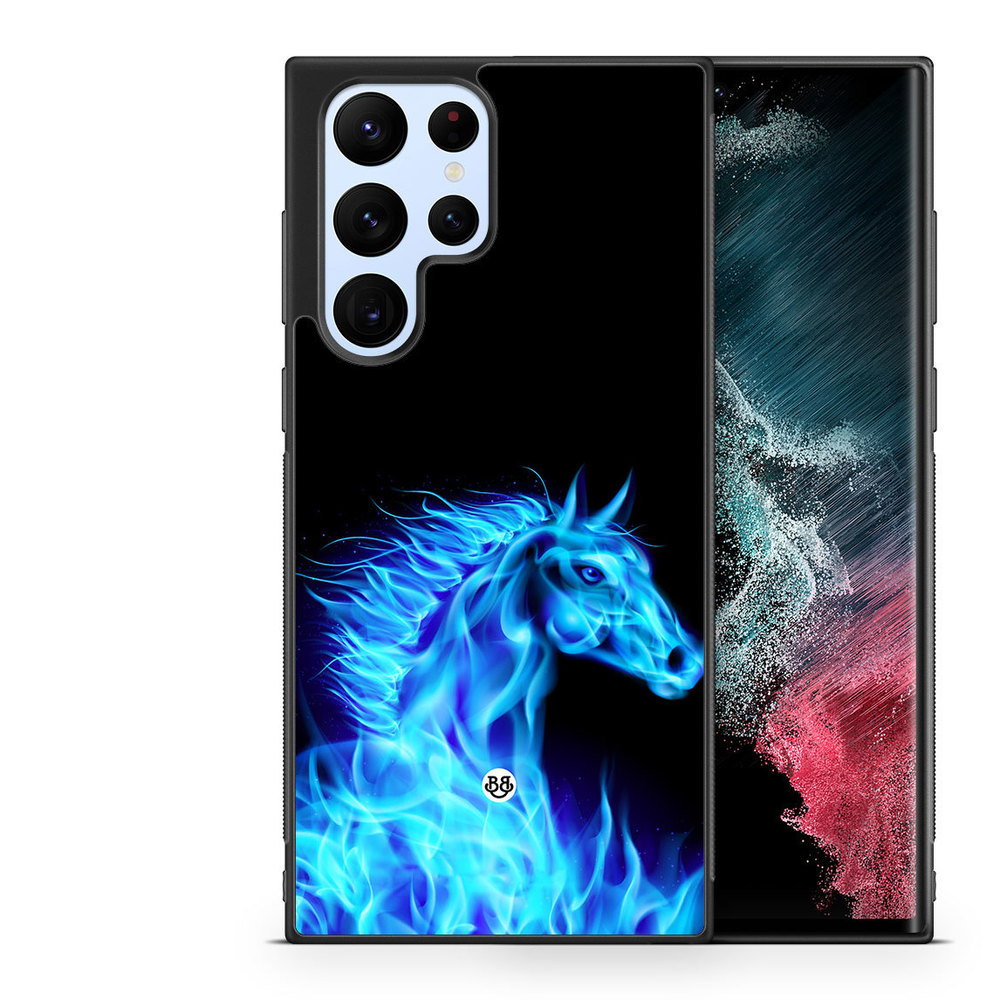 Samsung Galaxy S22 Ultra 5G Case - Flames Horse Blue