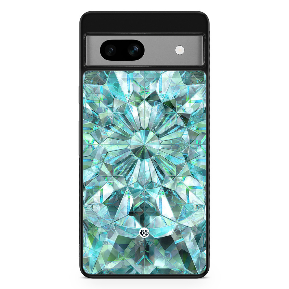 Google Pixel 7a Case - Green Crystals