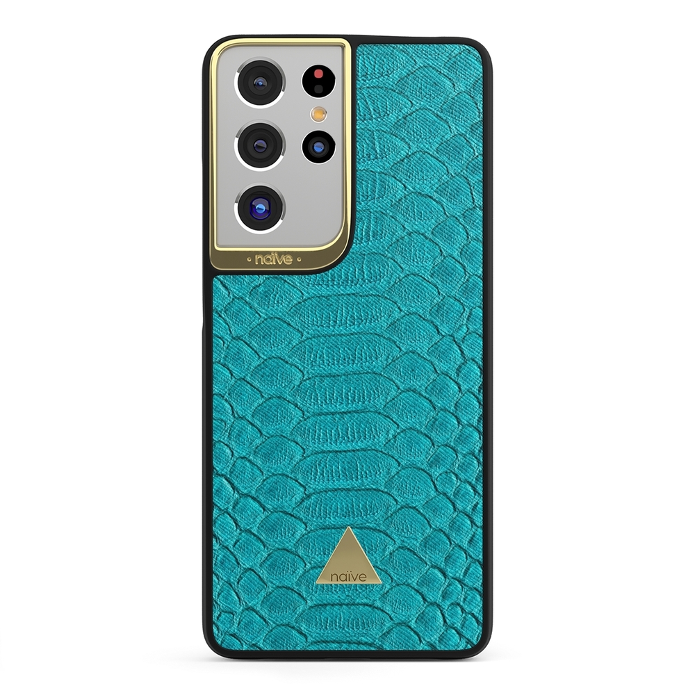 Naive Samsung Galaxy S21 Ultra Case - Turquoise Snake