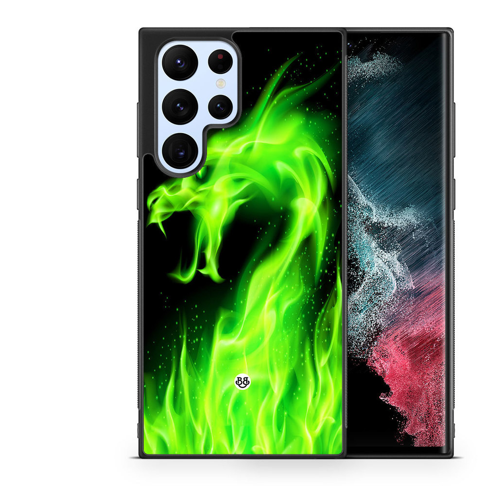 Samsung Galaxy S22 Ultra 5G Case - Green Flames Dragon