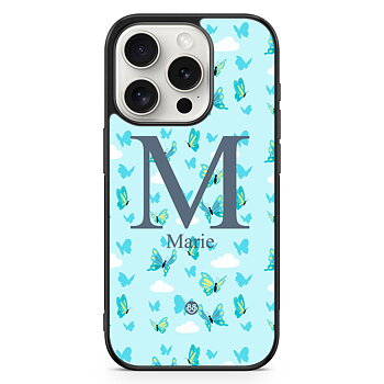 iPhone 15 Pro Custom Skal - AWAKEN - Butterfly Blue