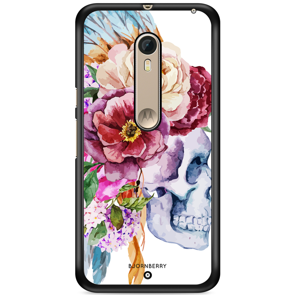 Moto X Style Case - Skull & Flowers