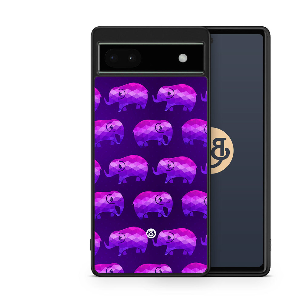 Google Pixel 6a Case - Purple Elephants