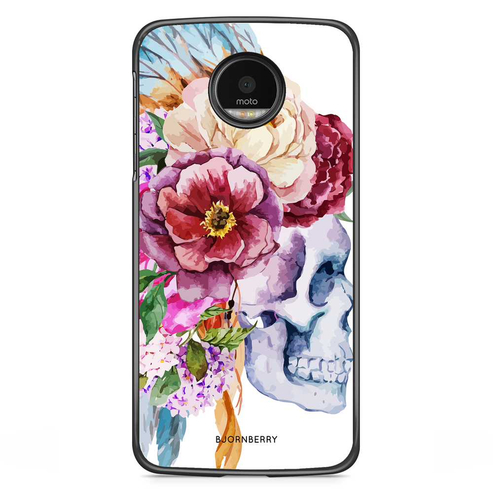 Motorola Moto G5S Plus Case - Skull & Flowers