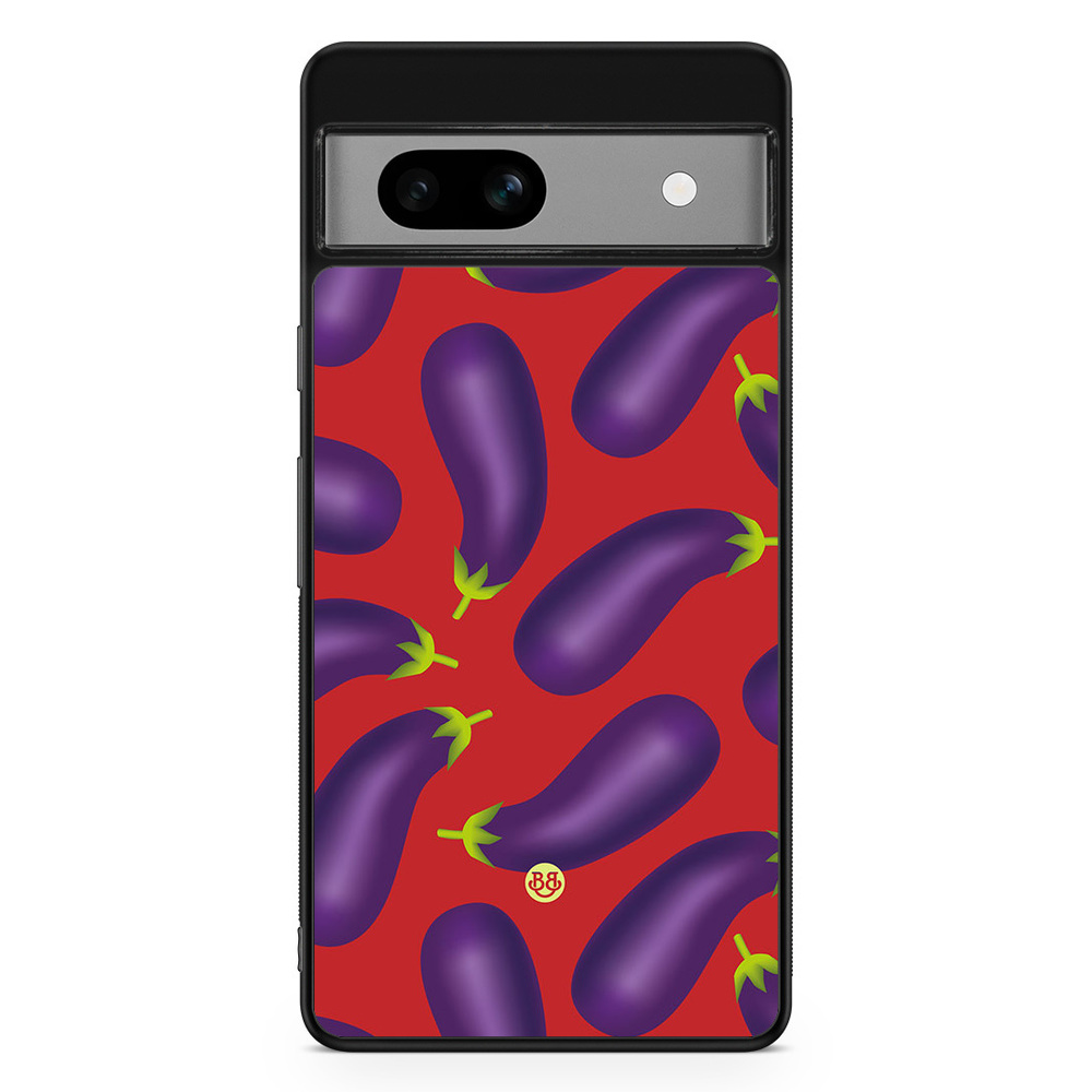 Google Pixel 7a Case - Eggplant Pattern