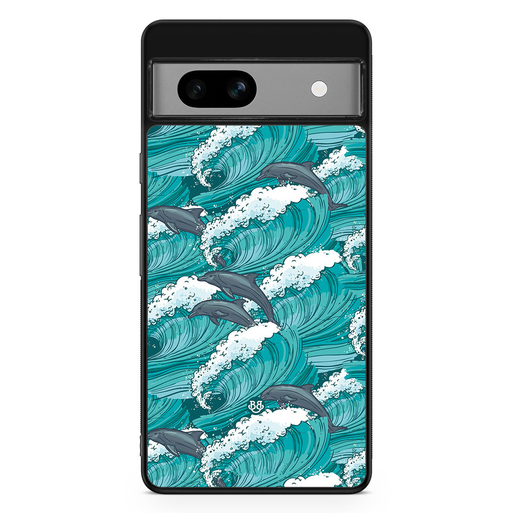 Google Pixel 7a Case - Waves and Dolphins
