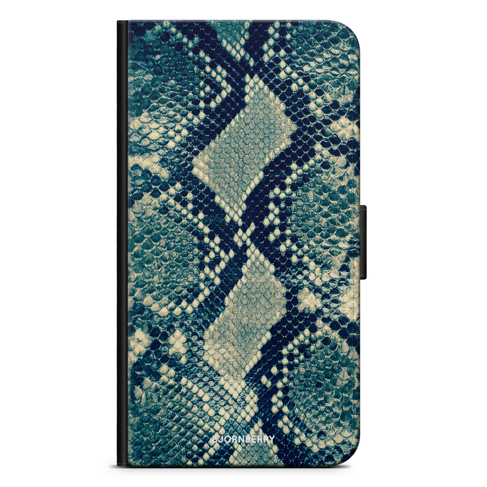 Samsung Galaxy S21 Plus Wallet Case - Blue Snakeskin