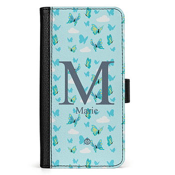 iPhone 15 Plus Custom Wallet Case - AWAKEN - Butterfly Blue
