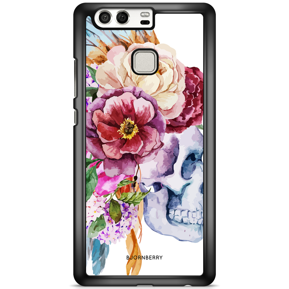 Huawei P9 Case - Skull & Flowers