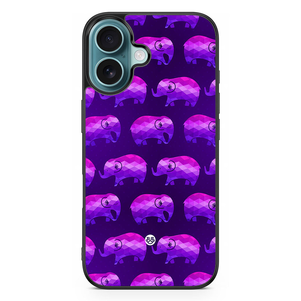 iPhone 16 Case - Purple Elephants