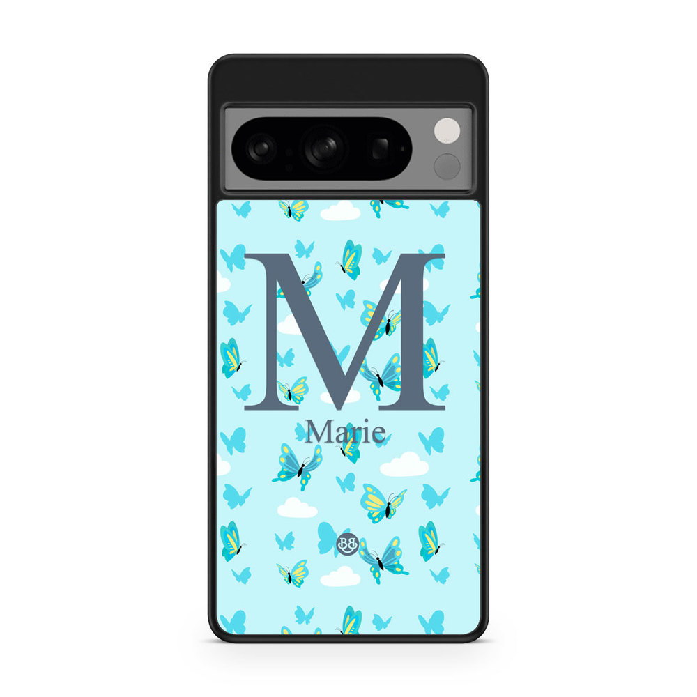Google Pixel 8 Pro Custom Skal - AWAKEN - Butterfly Blue