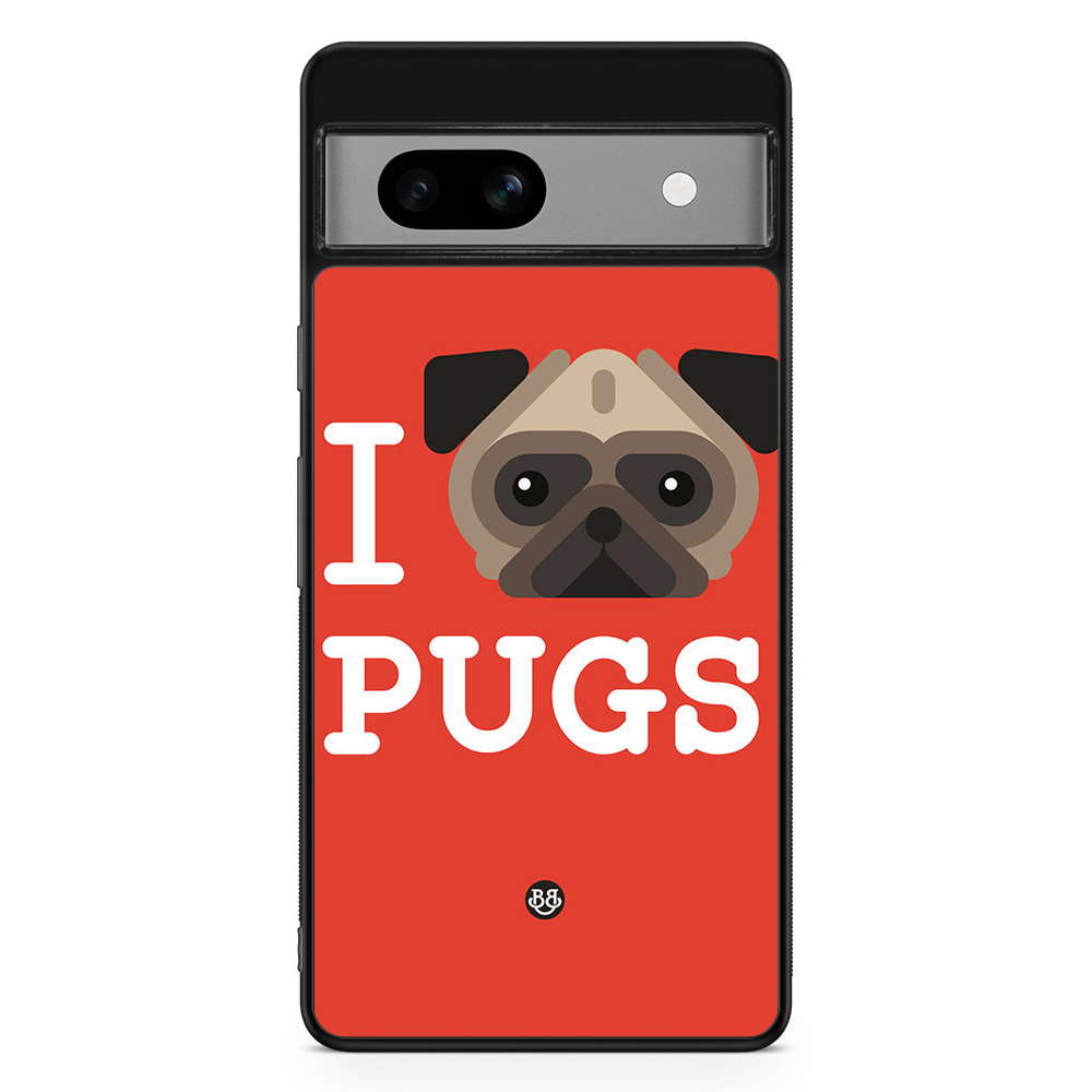 Google Pixel 7a Case - I Love Pugs