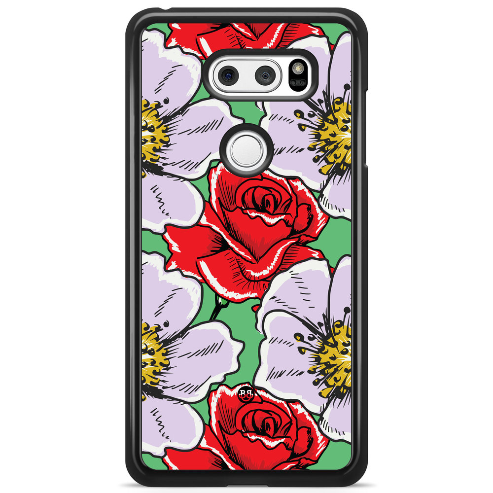 LG V30 Case - Red & White Floral