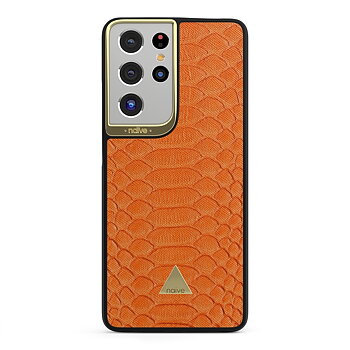 Naive Samsung Galaxy S21 Ultra Skal - Orange Snake