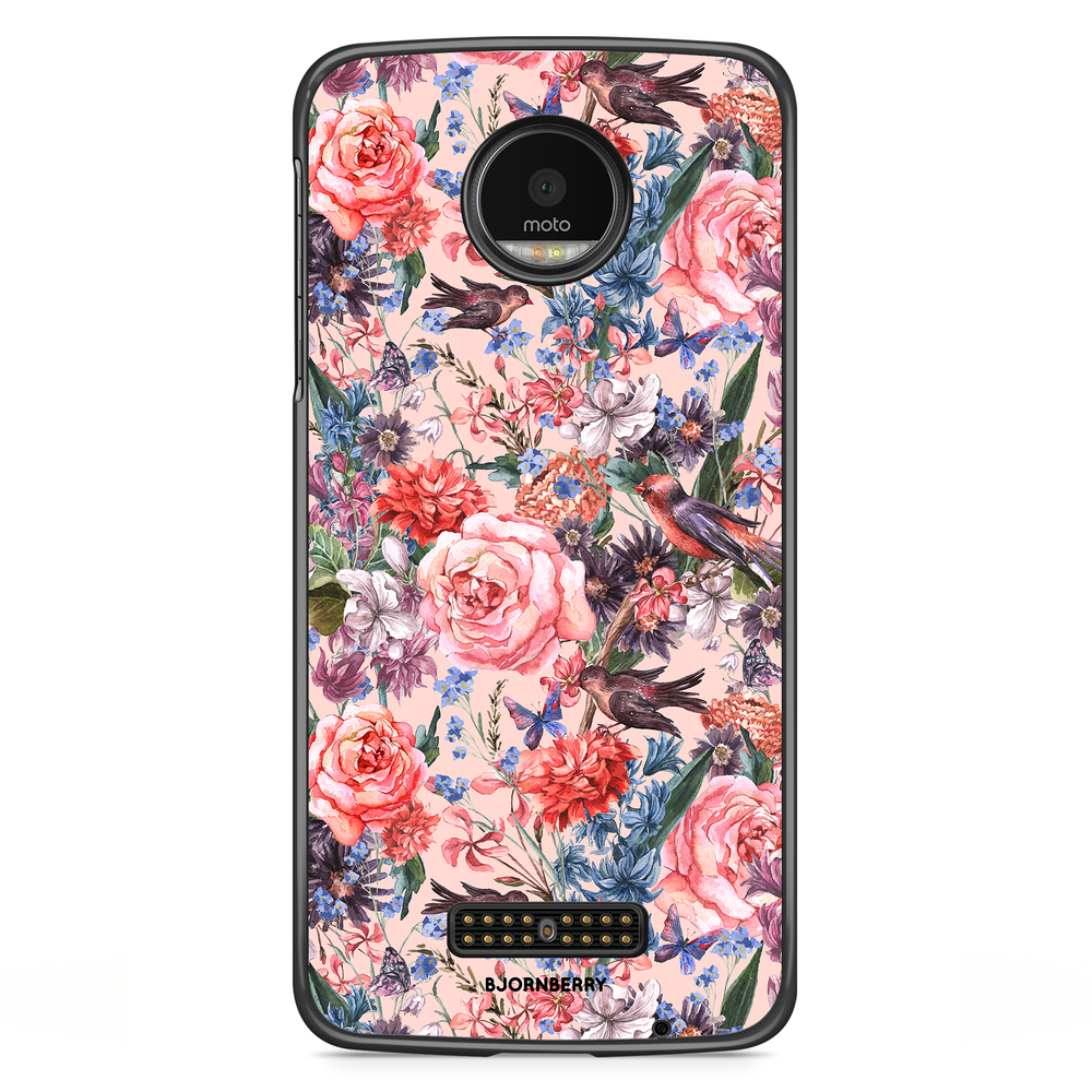 Motorola Moto Z Skal - Fåglar & Blommor