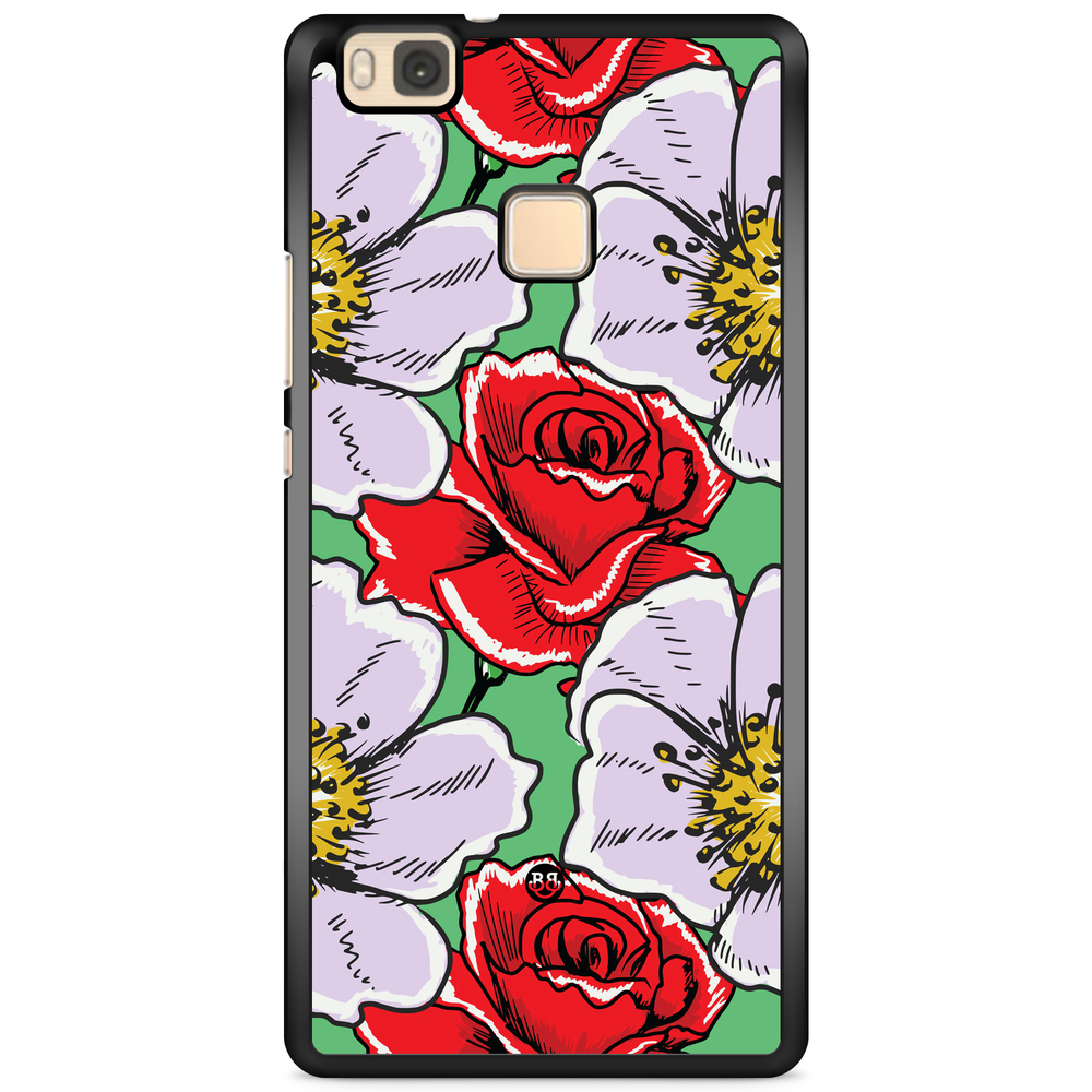 Huawei P9 Lite Case - Red & White Floral