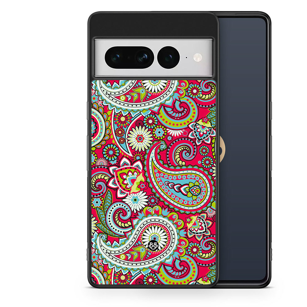 Google Pixel 7 Pro Case - Röd Paisley