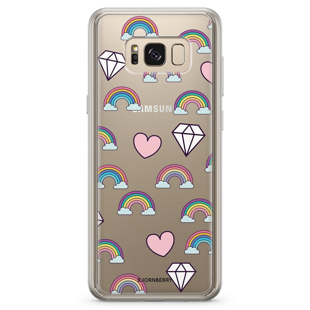 Samsung Galaxy S8 Plus Fashion Skal - Regnbågar & Diamant