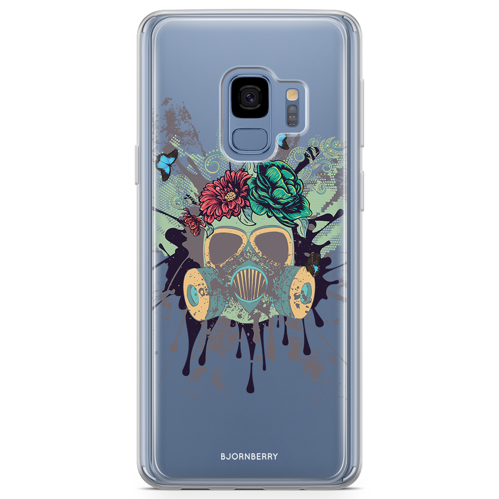 Samsung Galaxy S9 Fashion Case - Gas Mask Flowers