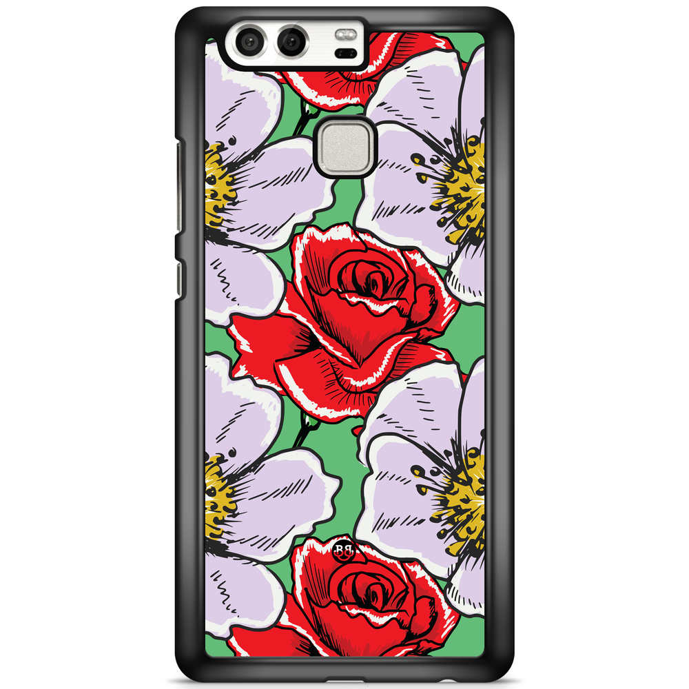 Huawei P9 Plus Case - Red & White Floral