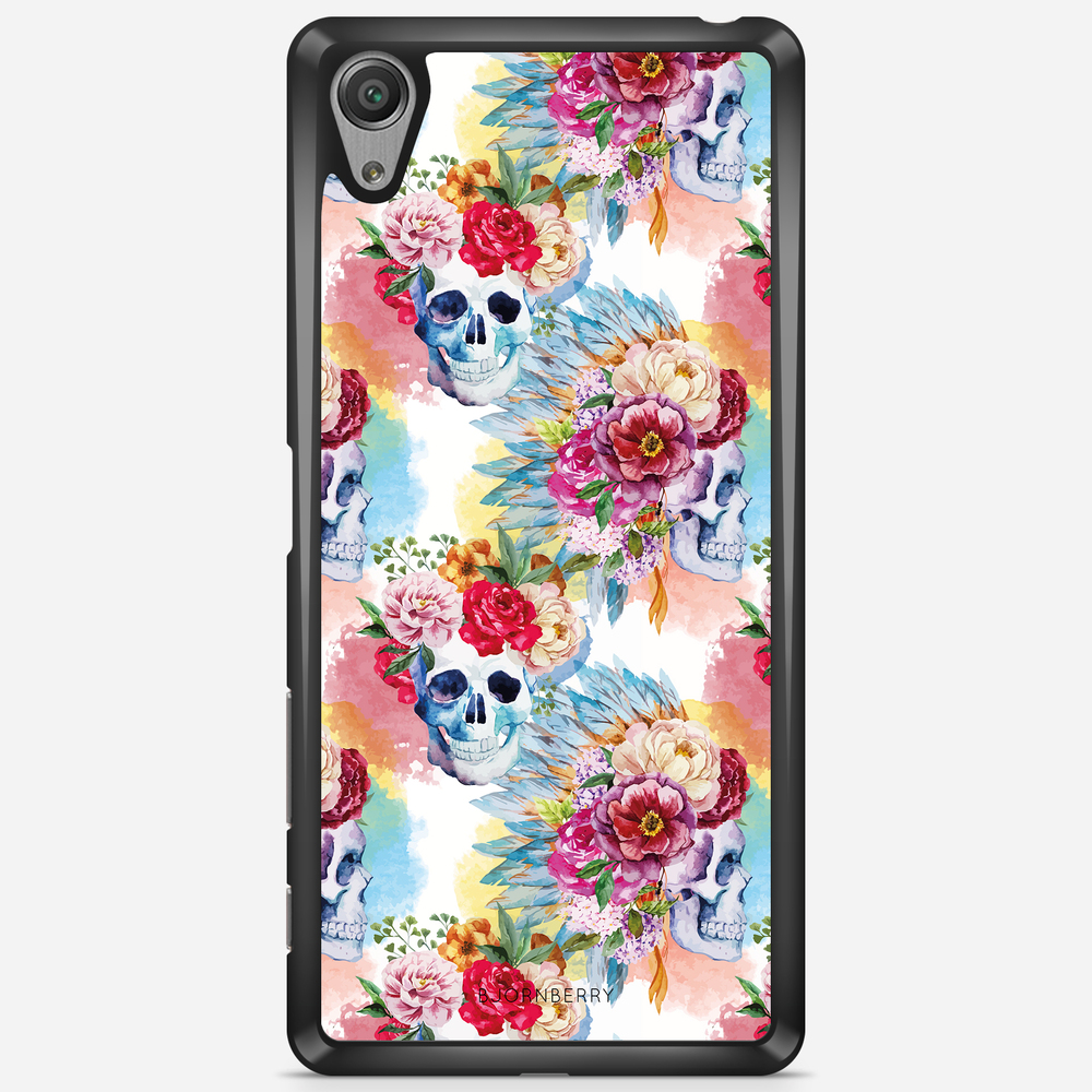 Sony Xperia X Performance Case - Skulls And Flowers