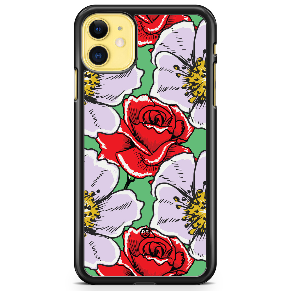 iPhone 11 Case - Red & White Floral