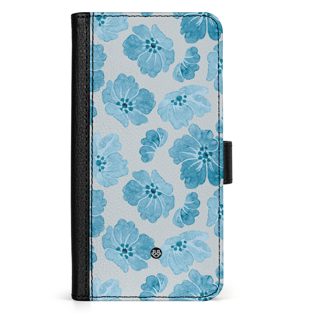 Google Pixel 9 Pro XL Wallet Case - WILD BLOOM - Blue Petals