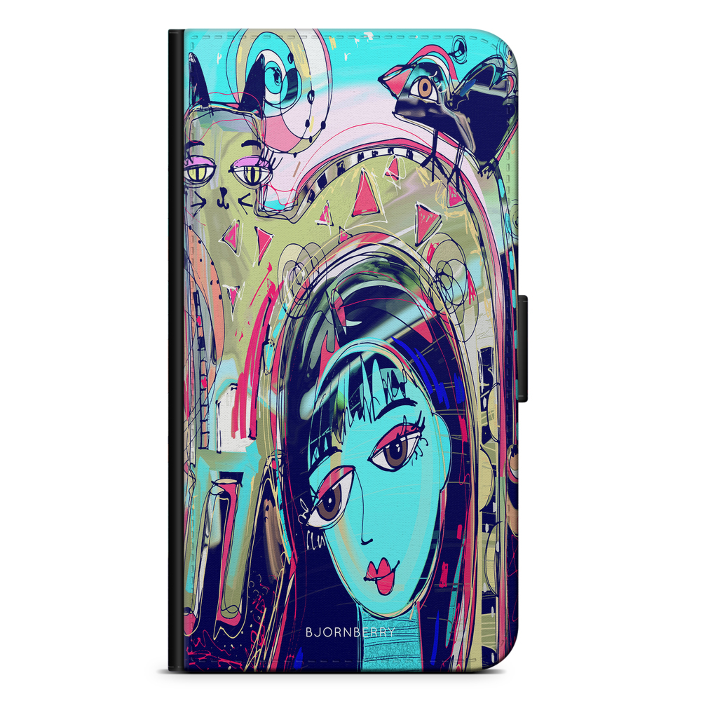 Huawei P10 Lite Wallet Case - Abstract Cat