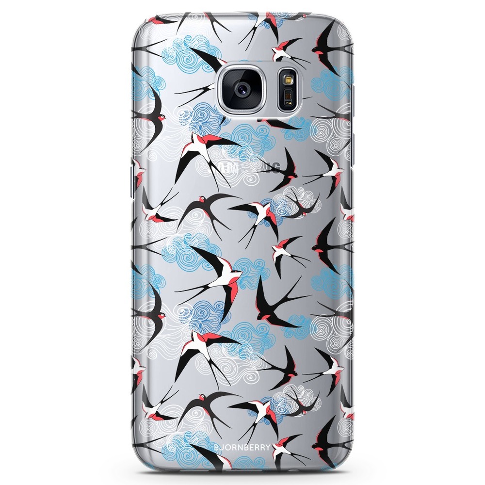 Samsung Galaxy S7 Genomskinligt Skal - Svalor | Mobilskal & Mobilfodral BJORNBERRY