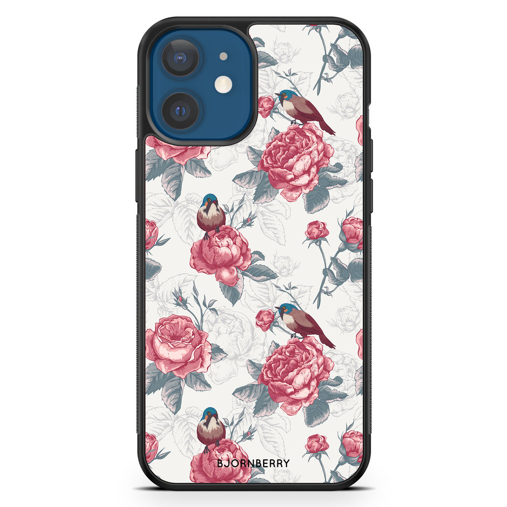 iPhone 12 Mini Case - Roses and Birds