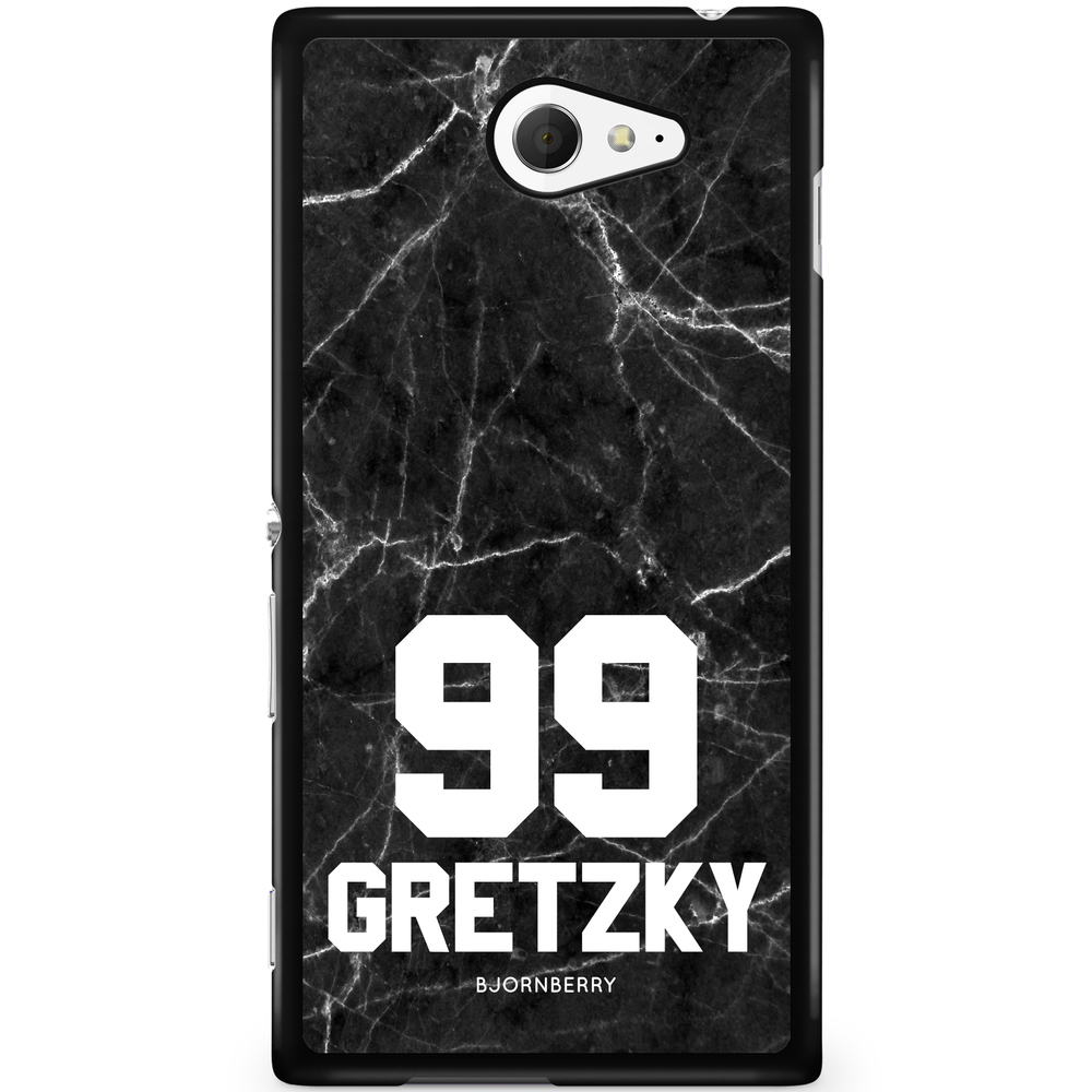 Sony Xperia M2 Aqua Case Custom - Black Marble Number