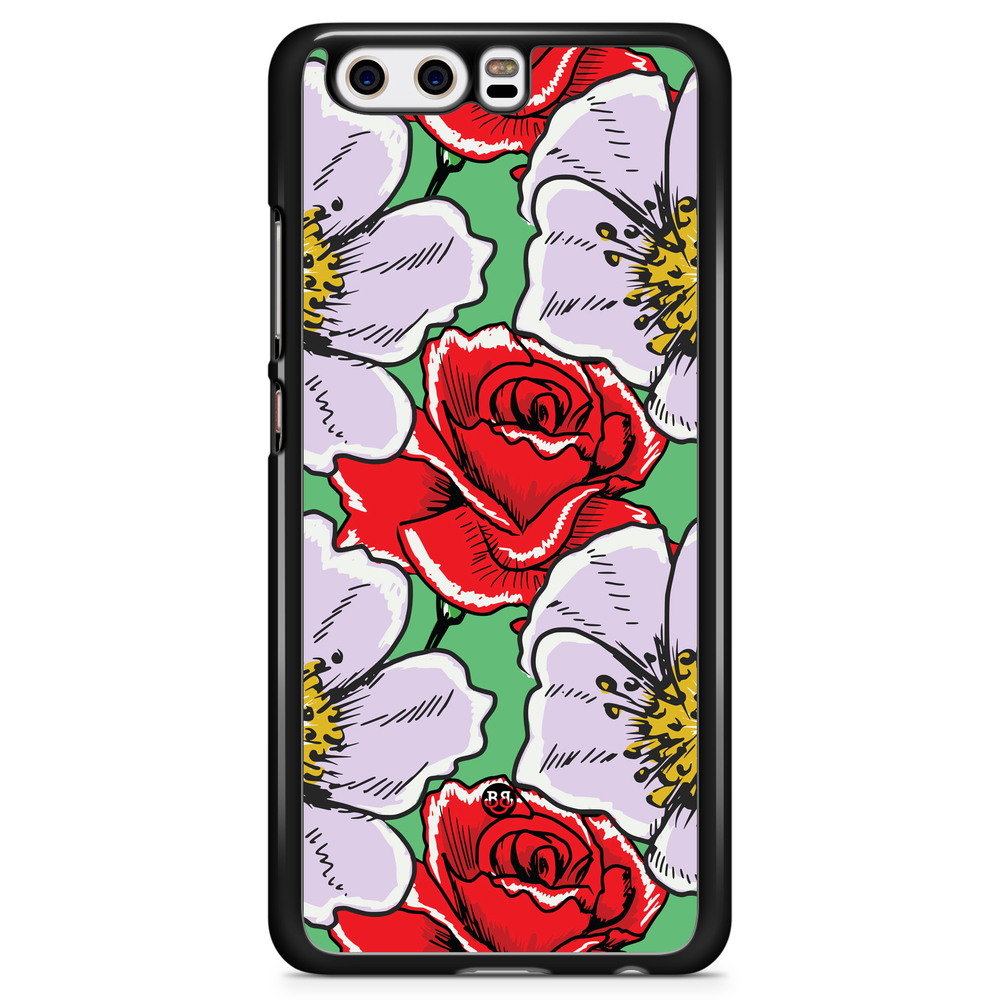 Huawei P10 Case - Red & White Floral