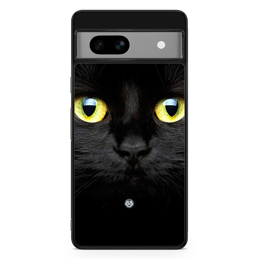 Google Pixel 7a Case - Black Cat Closeup