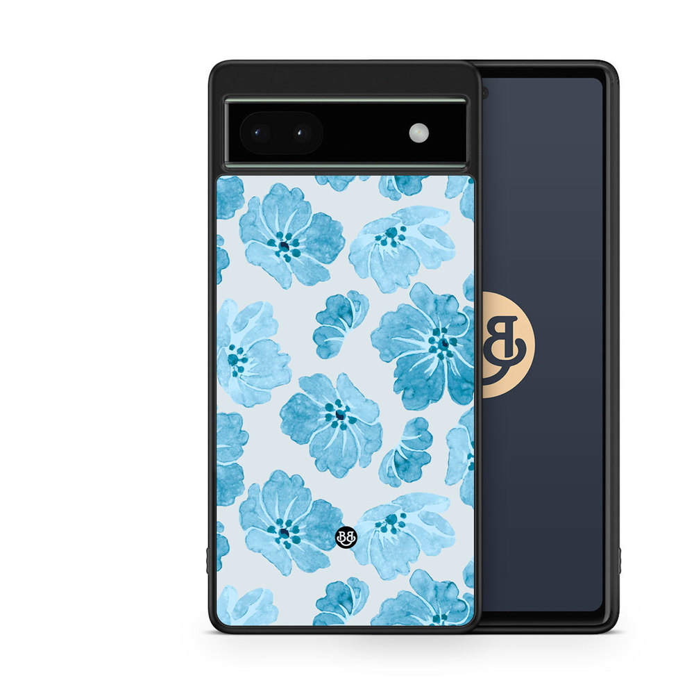 Google Pixel 6a Case - WILD BLOOM - Blue Petals