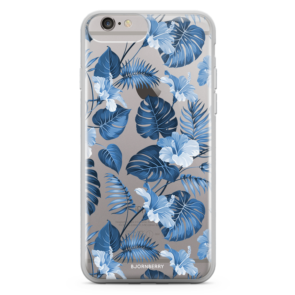 iPhone 6 Plus/6s Plus Fashion Skal - Blå Blommor