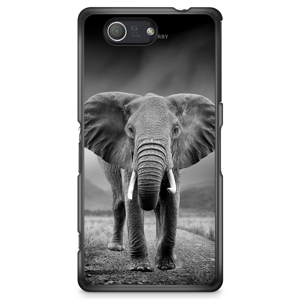 Sony Xperia Z3 Compact Case - Black/White Elephant