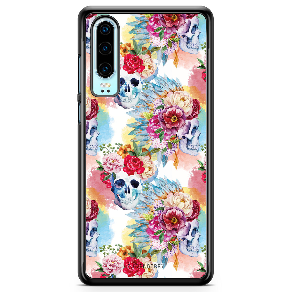 Huawei P30 Case - Skulls And Flowers
