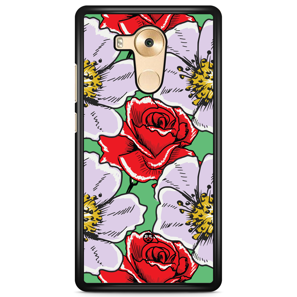 Huawei Mate 9 Case - Red & White Floral