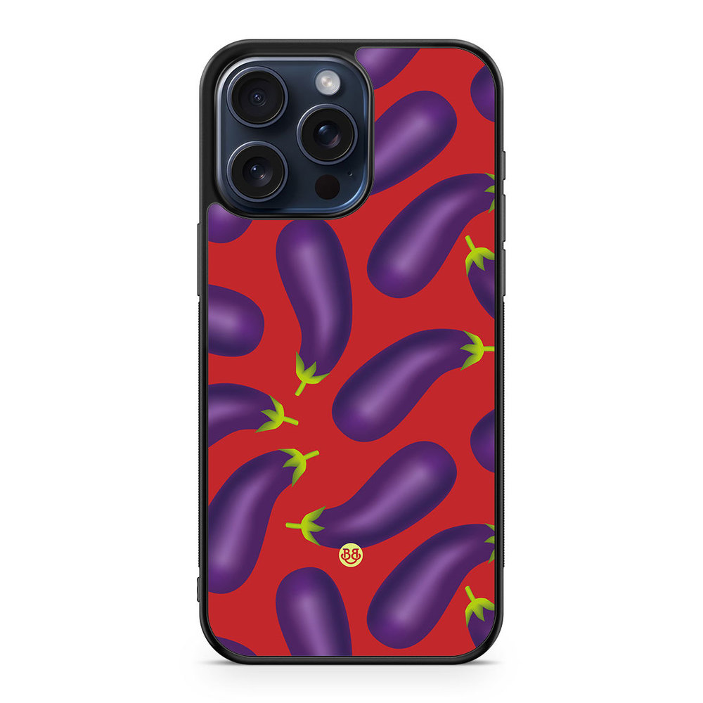 iPhone 15 Pro Max Case - Eggplant Pattern