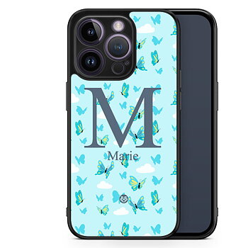 iPhone 14 Pro Custom Skal - AWAKEN - Butterfly Blue