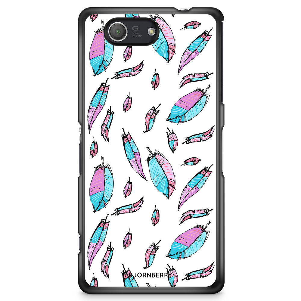 Sony Xperia Z3 Compact Case - Pink/Blue Feathers