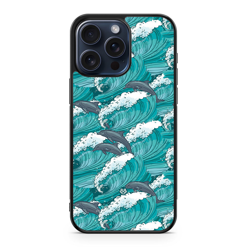 iPhone 15 Pro Max Case - Waves and Dolphins