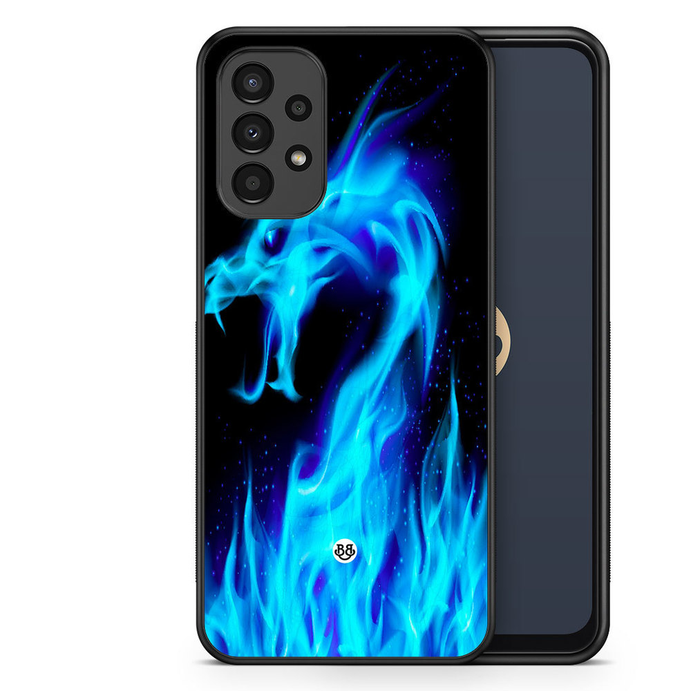 Samsung Galaxy A13 Case - Blue Flames Dragon