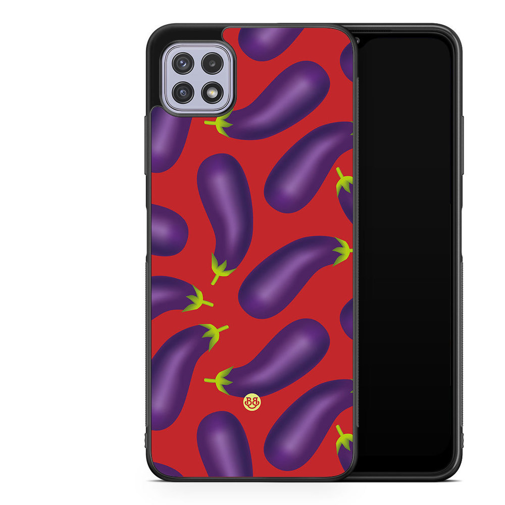 Samsung Galaxy A22 4G Case - Eggplant Pattern